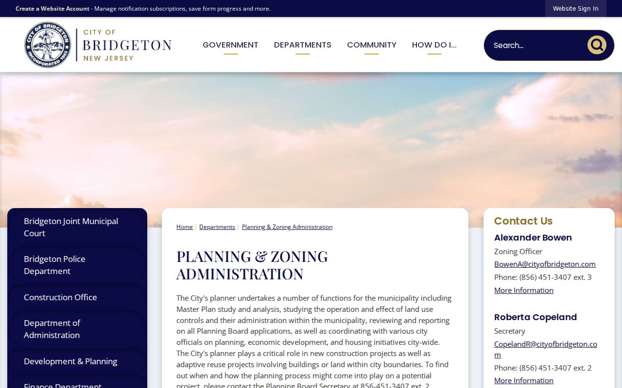 Bridgeton neighbors planning and zoning address resources