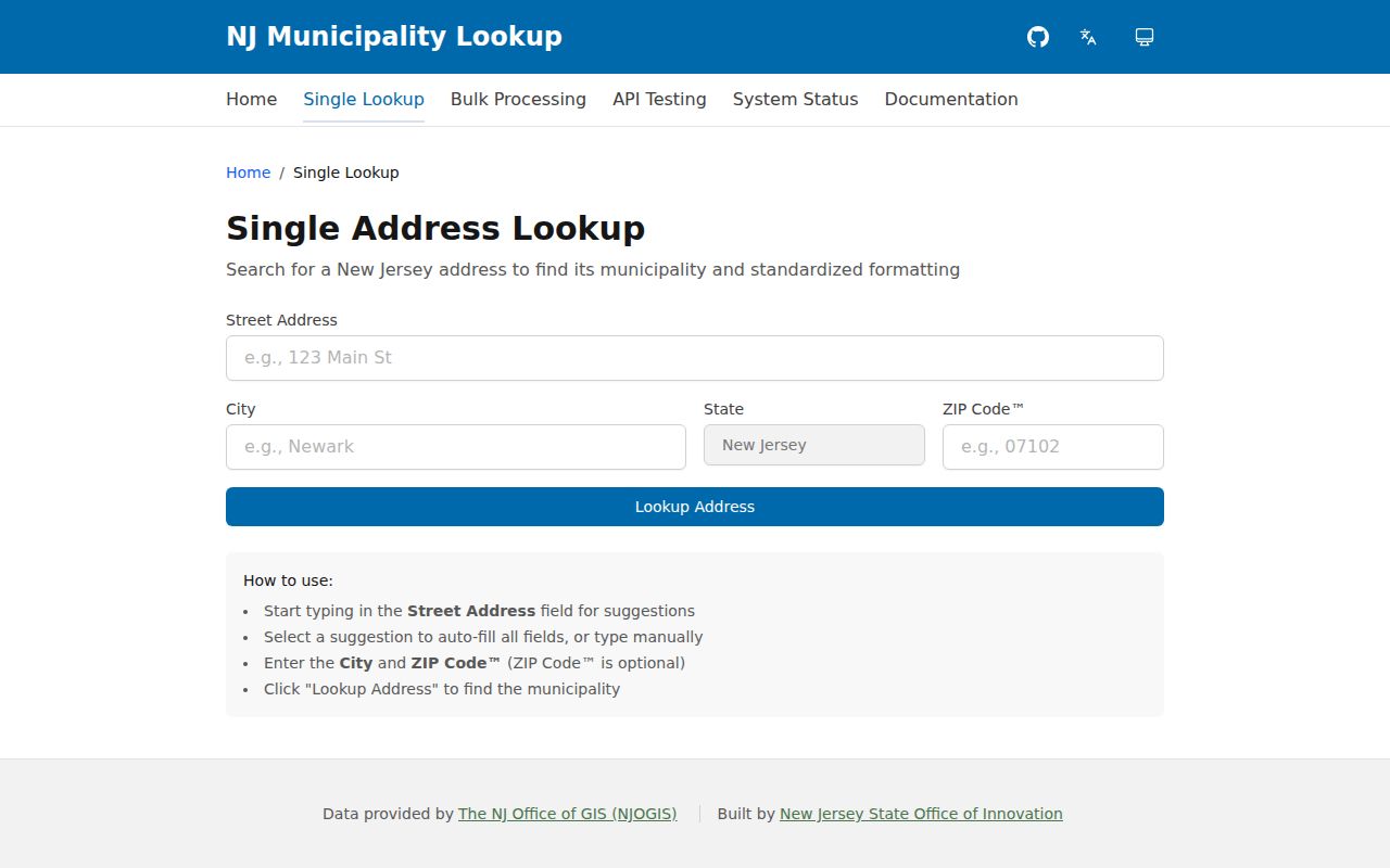 Bridgeton ZIP directory New Jersey municipality address lookup